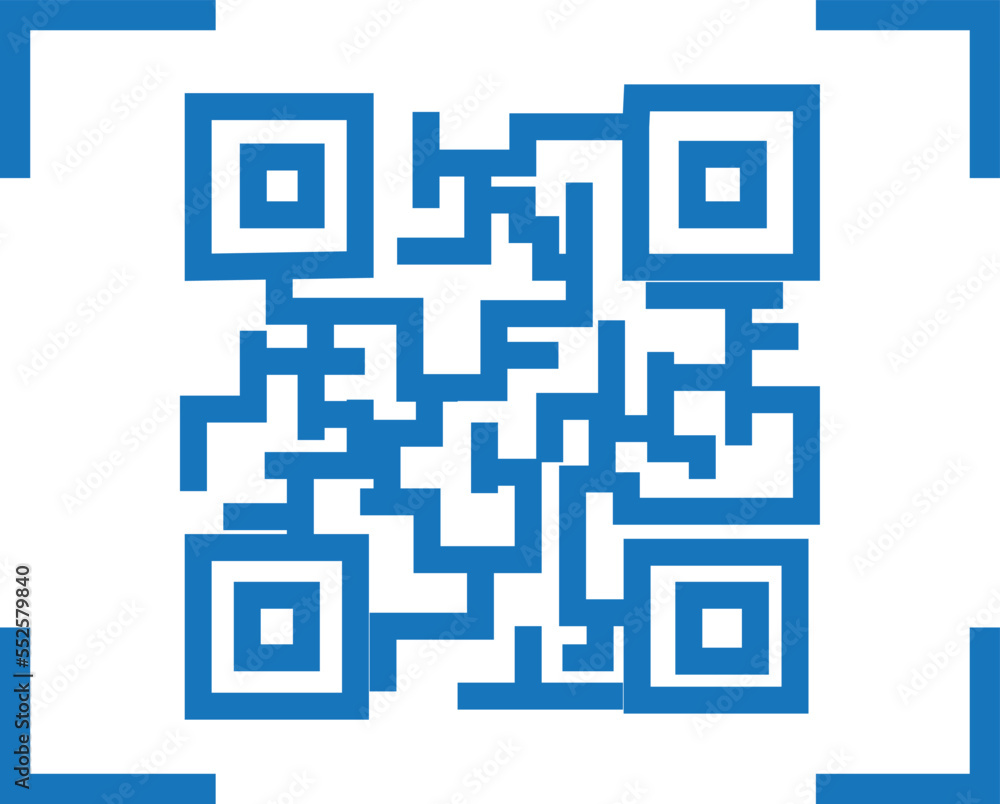 Scanning icon, QR code scan icon blue vector Scanning icon, QR code scan icon blue vector
