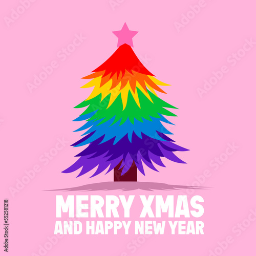 LGBTQ+ christmas tree card 
 