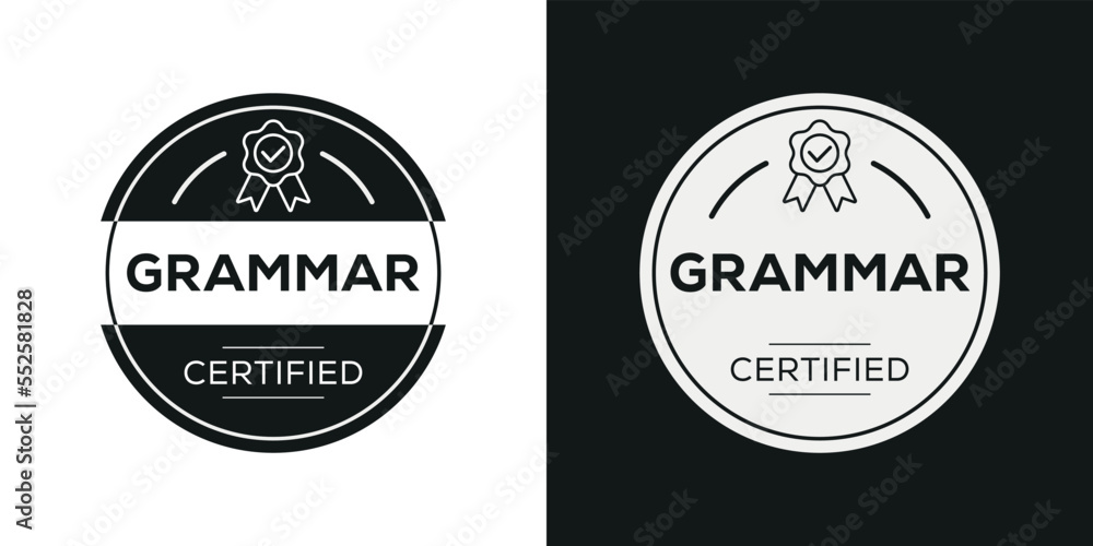 Creative (Grammar) Certified badge, vector illustration.
