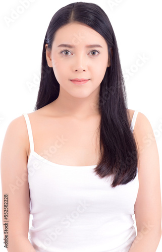 Beautiful girl with makeup, woman and skin care cosmetic concept, attractive beauty asian girl on face.