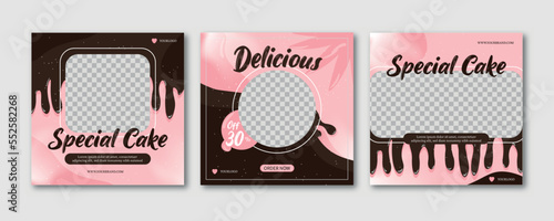 Cake , dessert and brownies social media post ,premium vector