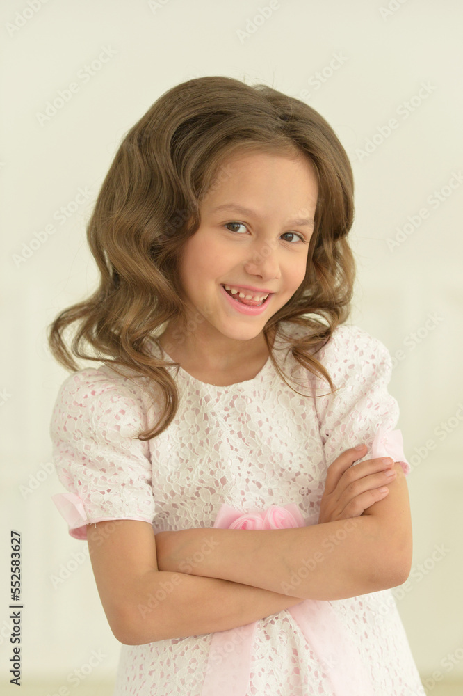 Portrait of cute girl smiling in studio Portrait of cute girl smiling in studio
