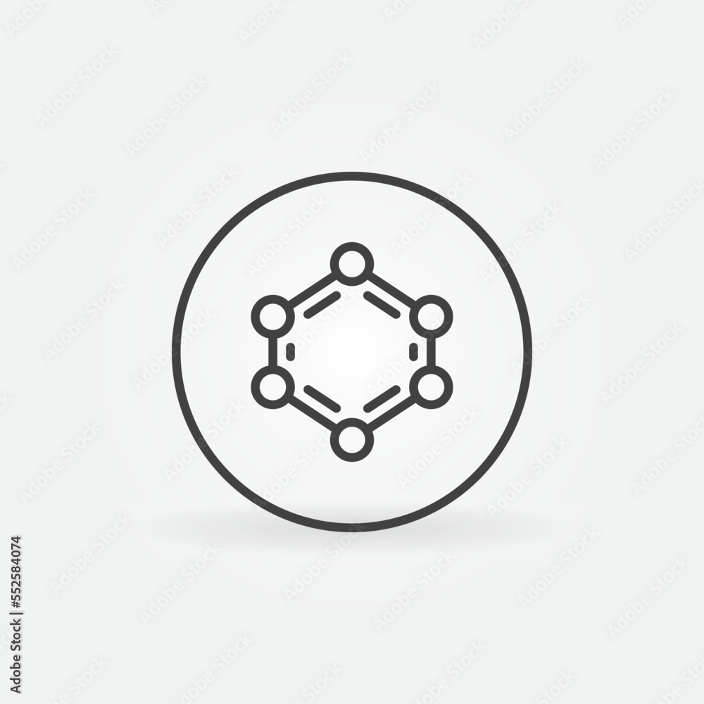Circle with Chemical Formula vector Biotechnology concept line icon Circle with Chemical Formula vector Biotechnology concept line icon