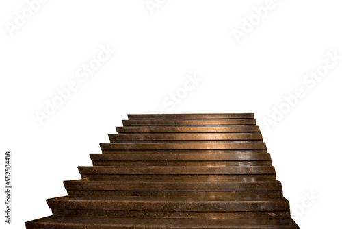 Marble staircase with stairs in PNG isolated on transparent background