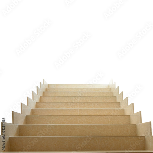 Marble staircase with stairs in PNG isolated on transparent background