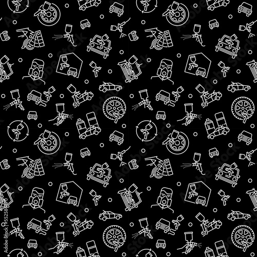 Vehicle Painting vector concept seamless line pattern with dark background