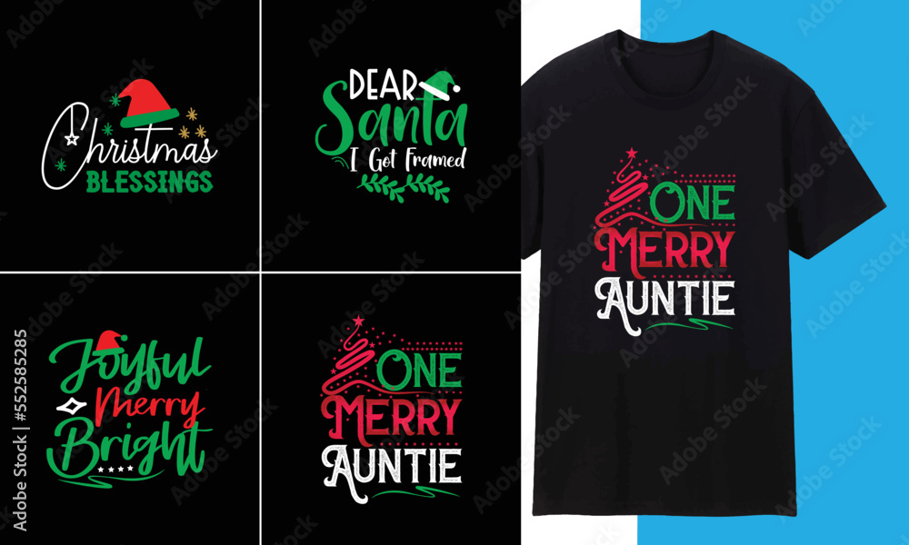 Fototapeta premium Christmas Bundle T shirt Design