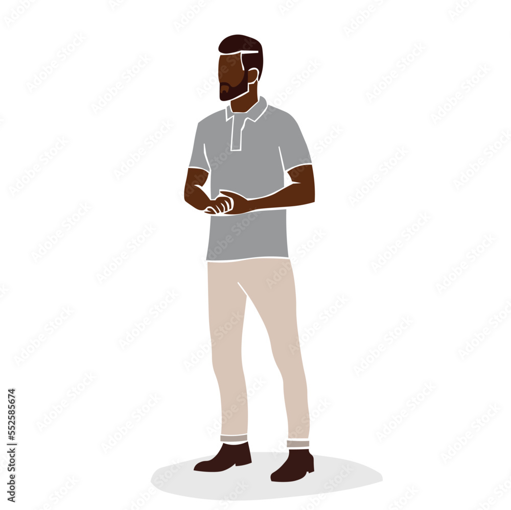 Modern Fashionable black man in elegant line art style vector abstract Modern Fashionable black man in elegant line art style vector abstract