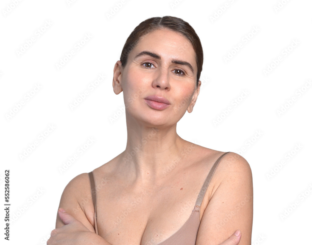 Middle Aged Woman PNG Isolated White Background. Female 40 Year Lady Looking At Camera Smiling. Concept of Enjoying Her natural beauty, High Self Esteem, Wellness. Natural Cosmetic Skincare Products. Middle Aged Woman PNG Isolated White Background. Female 40 Year Lady Looking At Camera Smiling. Concept of Enjoying Her natural beauty, High Self Esteem, Wellness. Natural Cosmetic Skincare Products.