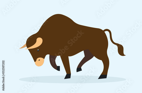 bull on a blue background