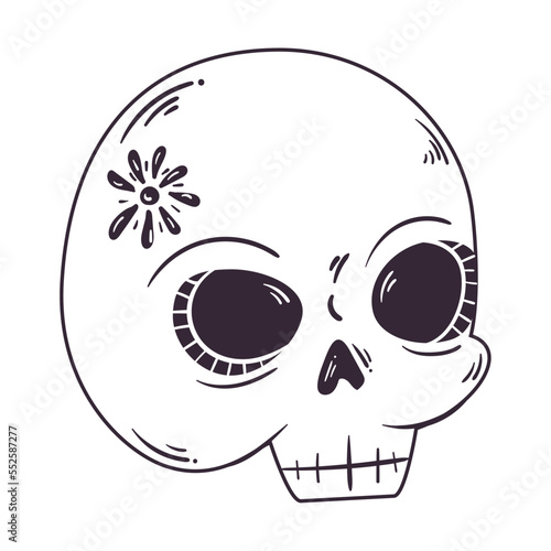 esoteric skull with flower