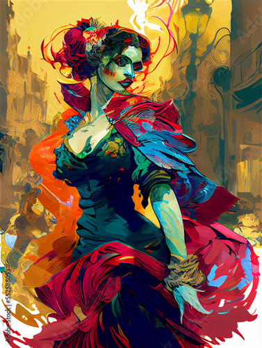 Flamenco dancer, woman, gir...