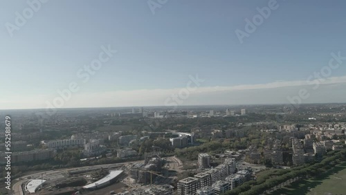 Aerial shooting city of Rome with drone