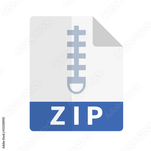ZIP file icon with flat design. Vector.
