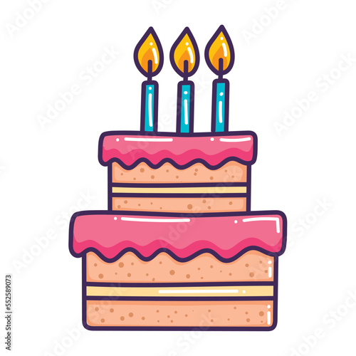 cake with three candles