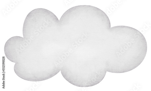 cute gray cloud cartoon watercolor illustration