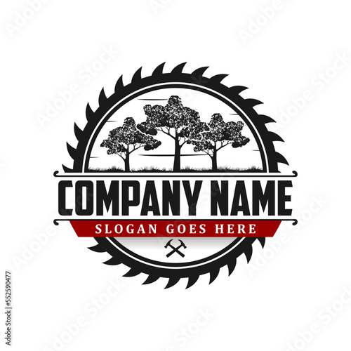 Woodworks sawmill, carpentry vintage logo