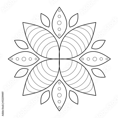 Coloring pattern mandala flower