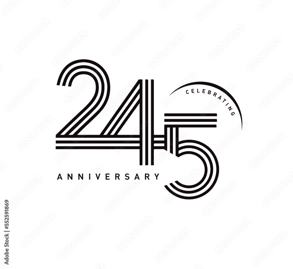 Fototapeta premium 245 years anniversary celebration logotype. elegant modern number gold color