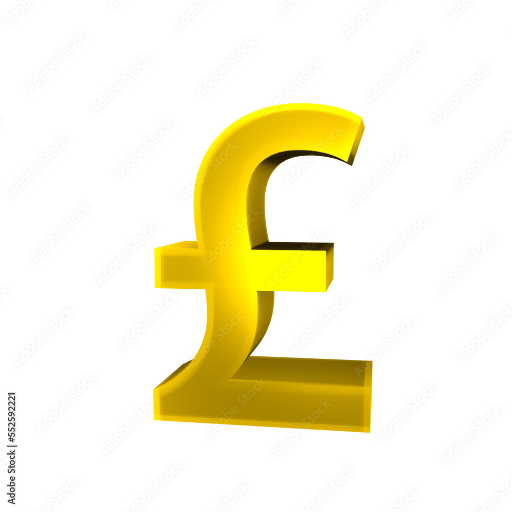 Pounds sterling old shiny currency symbols 3d render isolated icon Pounds sterling old shiny currency symbols 3d render isolated icon