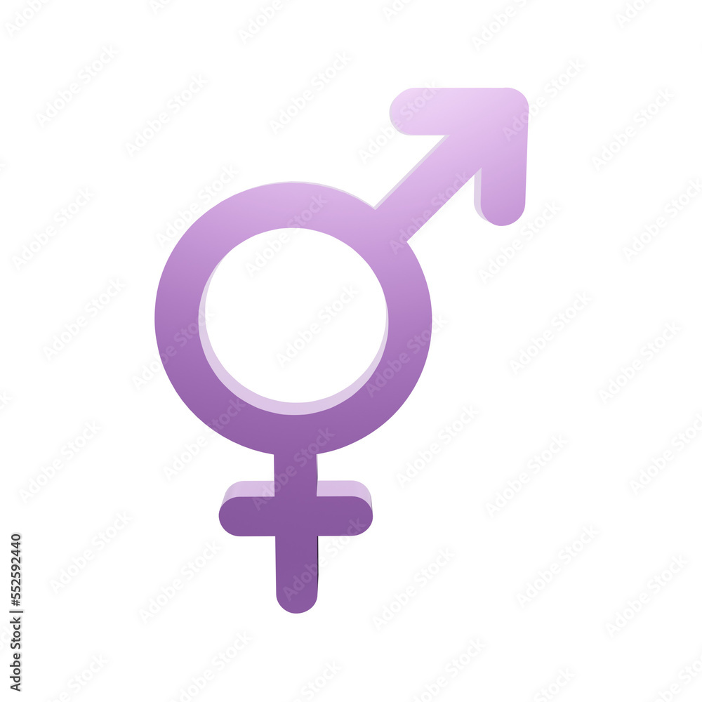 bigender icon gender sign 3d render object icon illustration bigender icon gender sign 3d render object icon illustration