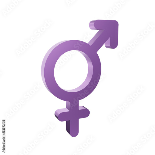 bigender icon gender sign 3d render object icon illustration
