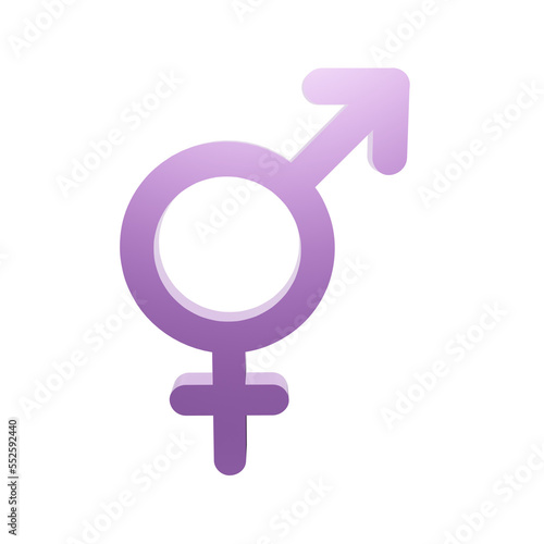 bigender icon gender sign 3d render object icon illustration
