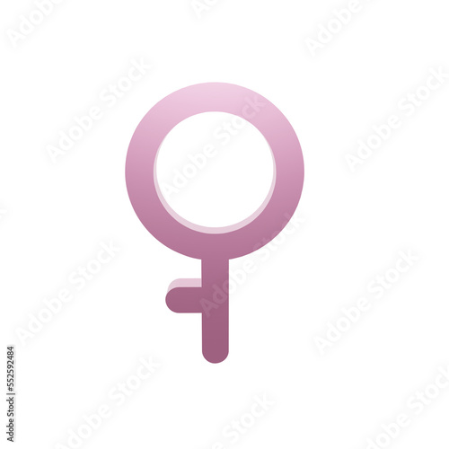 Demigirl icon gender sign 3d render object icon illustration