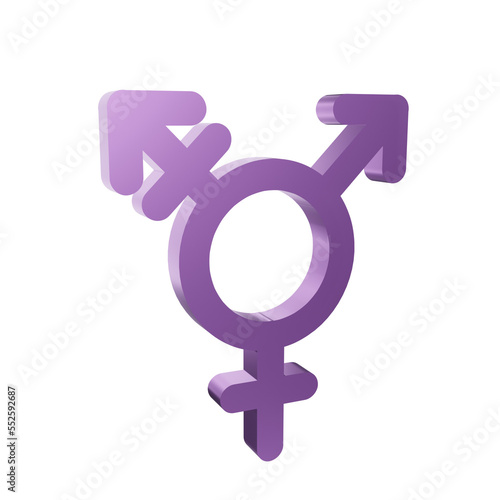 transgender icon gender sign 3d render object icon illustration