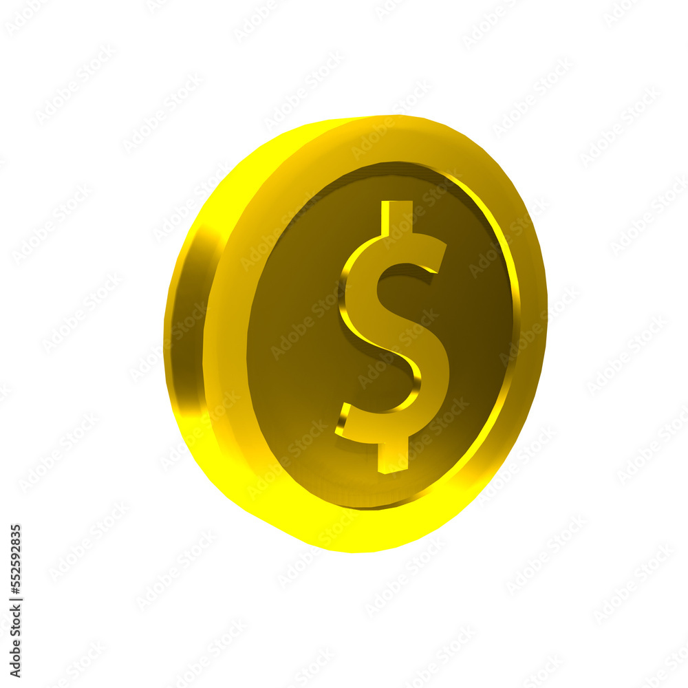 dollar coin money 3d render dollar coin money 3d render