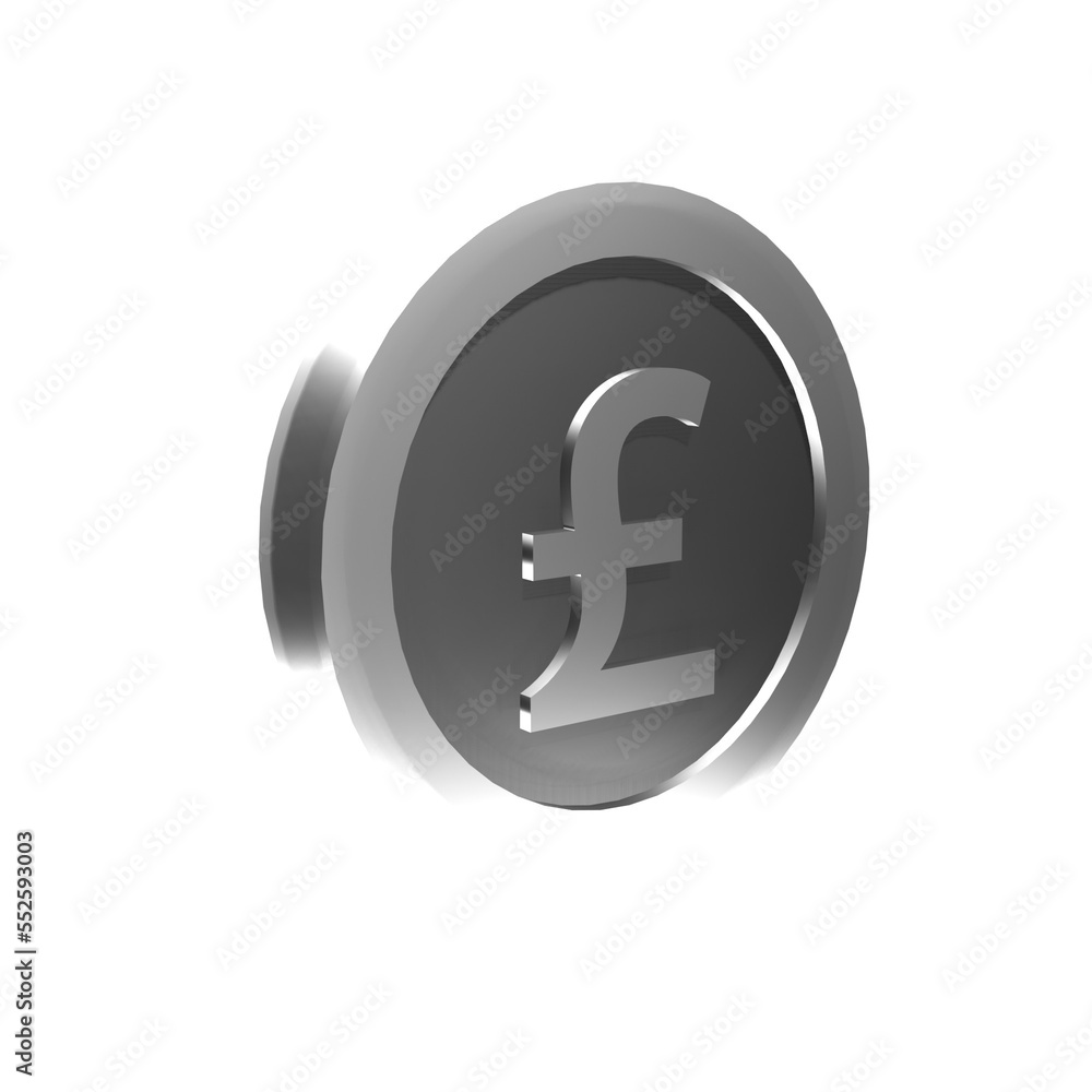 Pounds sterling coin money 3d render Pounds sterling coin money 3d render