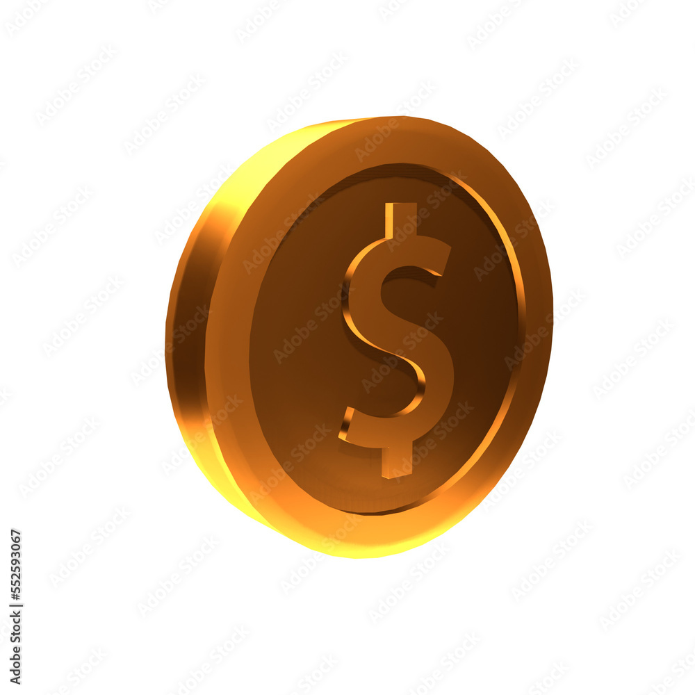 dollar coin money 3d render
