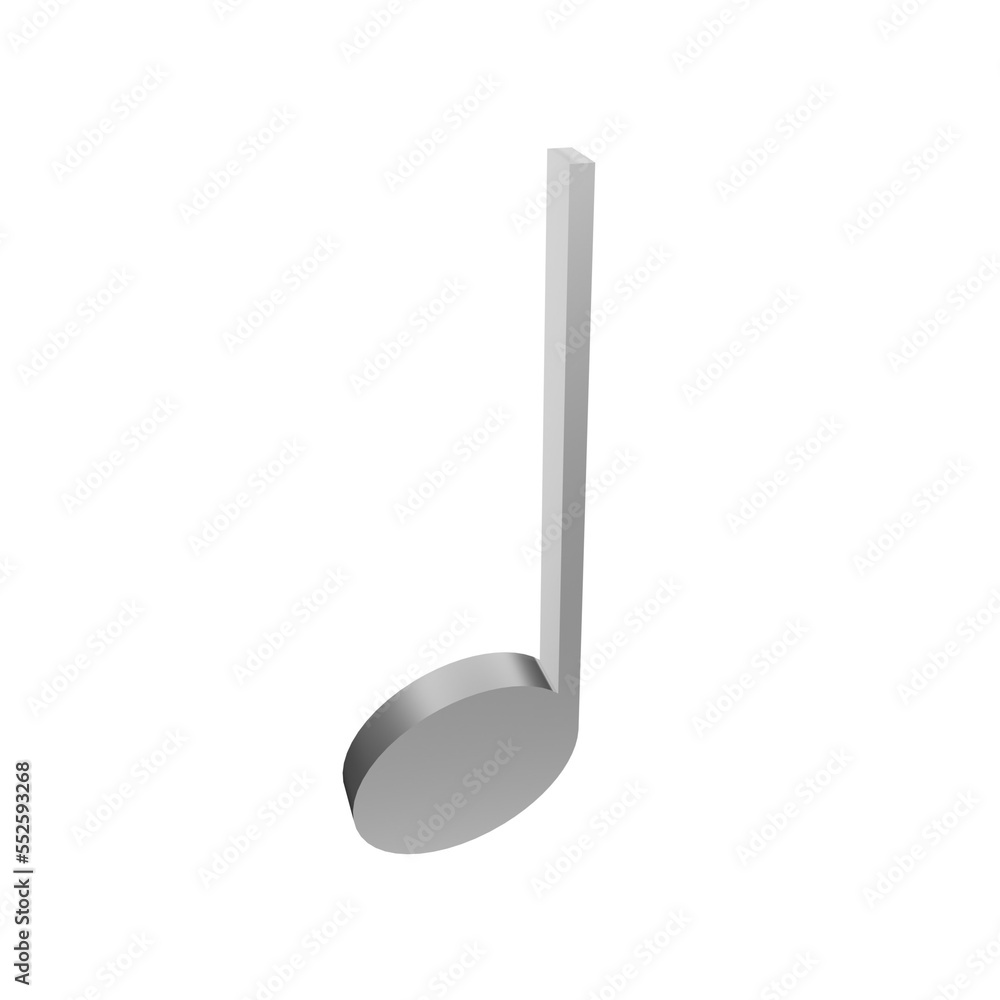 silver music note melody element 3d render object illustration silver music note melody element 3d render object illustration