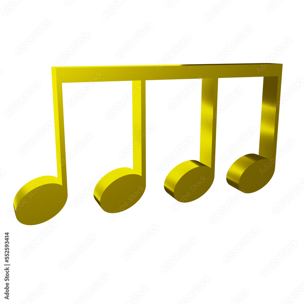 gold music note melody element 3d render object illustration gold music note melody element 3d render object illustration