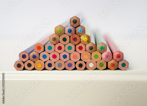 Colored Crayons Colorful Background Photo, Uskudar Istanbul, Turkey photo