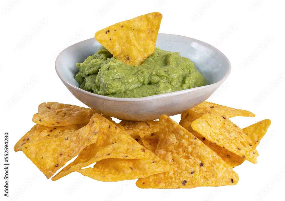 bowl with guacamole and nachos bowl with guacamole and nachos