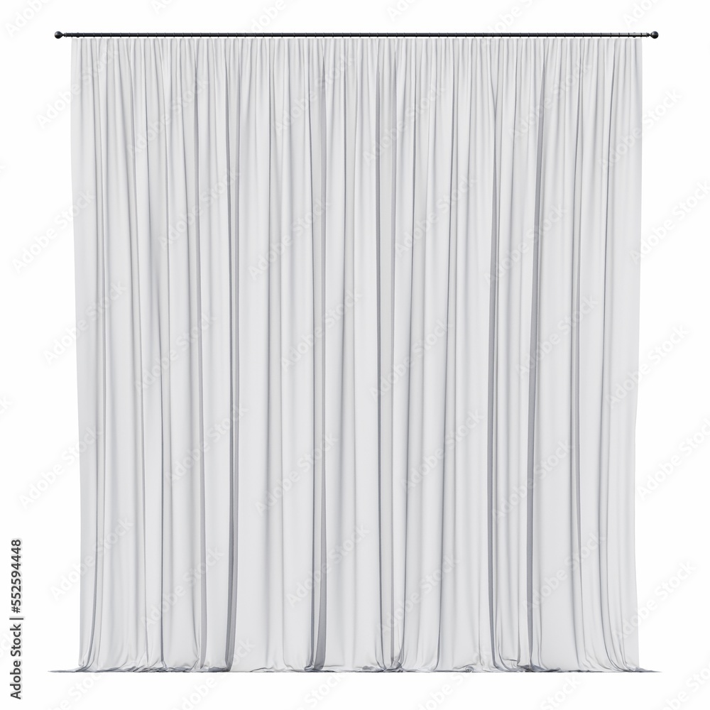 Fototapeta premium curtain isolated on white background, 3D illustration, cg render