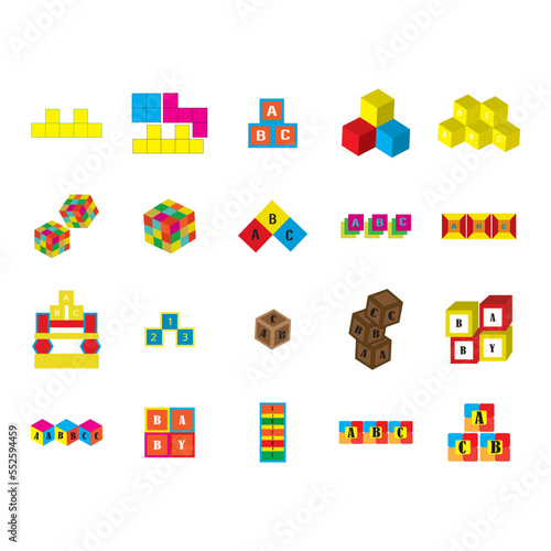 set of icons for your design Blocks Toys © BungCu