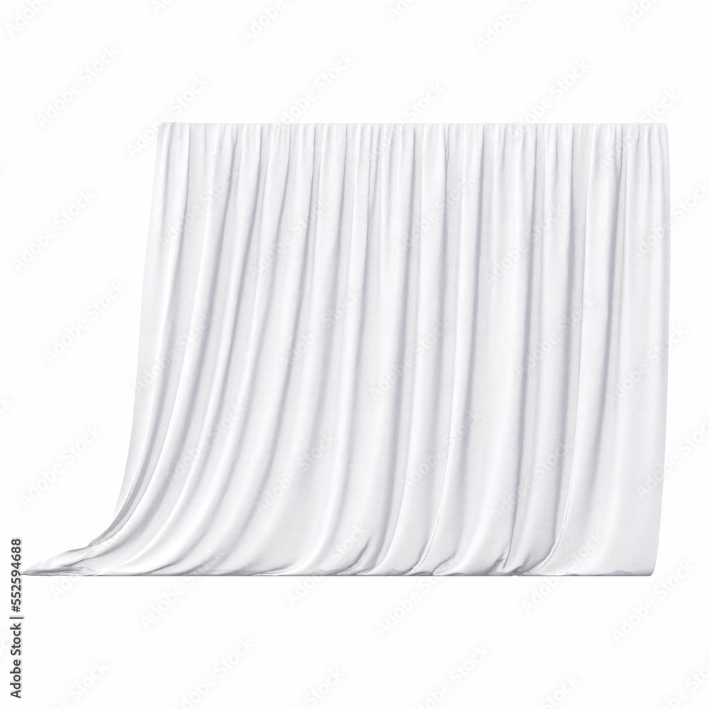 curtain isolated on white background, 3D illustration, cg render curtain isolated on white background, 3D illustration, cg render