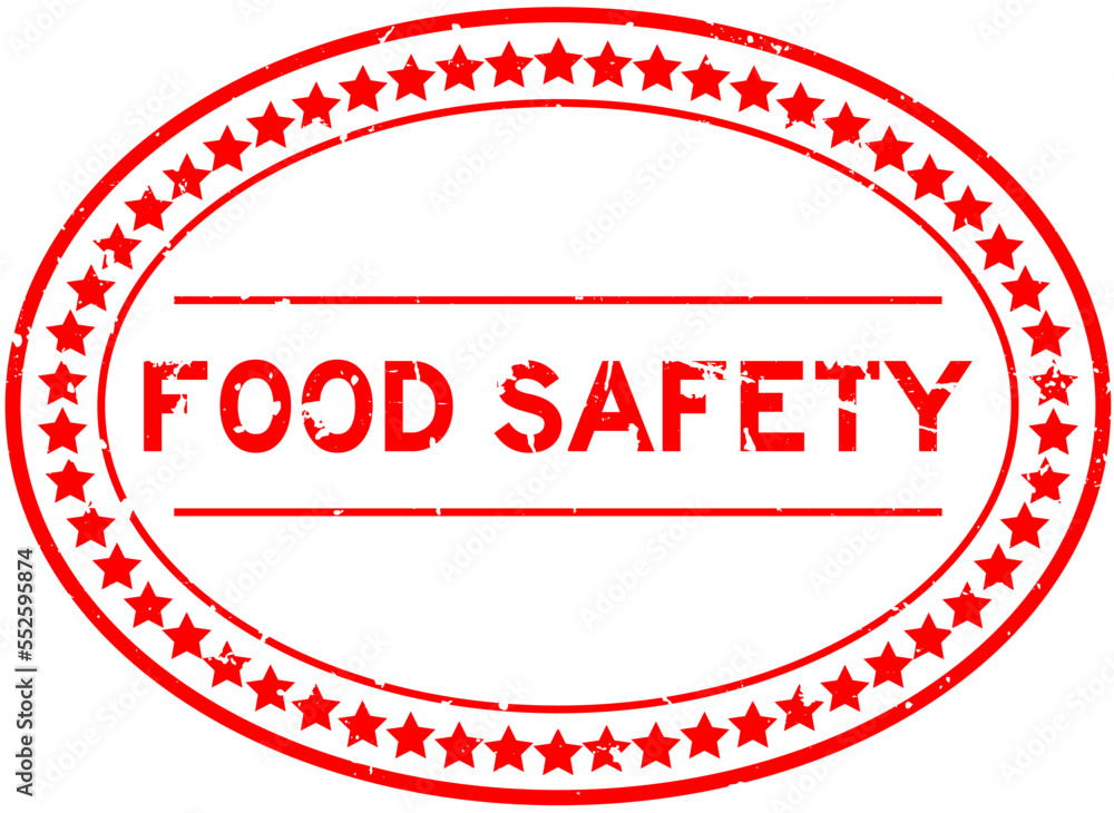 Grunge red food safety word oval rubber seal stamp on white background Grunge red food safety word oval rubber seal stamp on white background