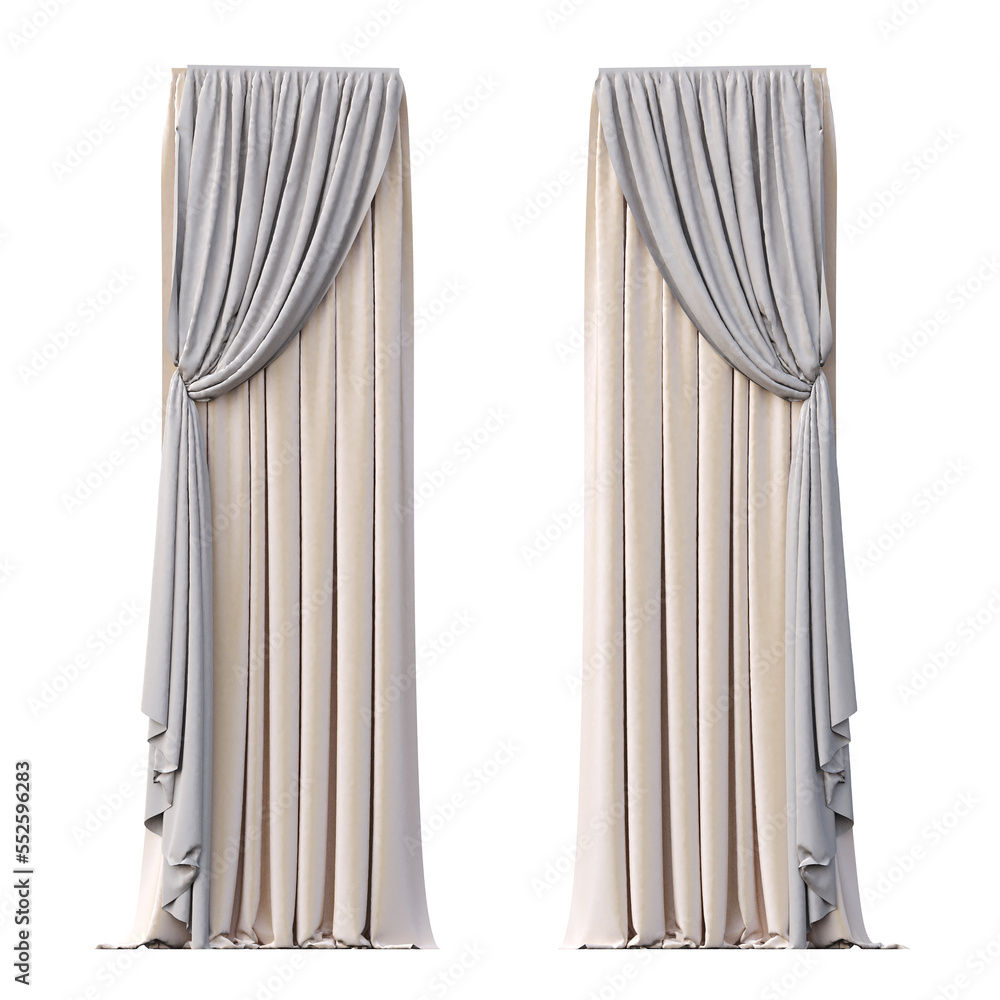 curtain isolated on a transparent background, 3D illustration, cg render curtain isolated on a transparent background, 3D illustration, cg render