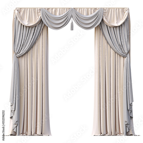 curtain isolated on a transparent background, 3D illustration, cg render