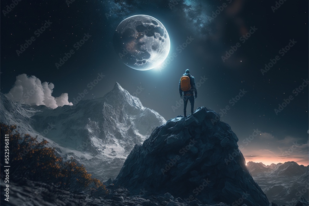 Digital illustration about climber on the mountain. Digital illustration about climber on the mountain.