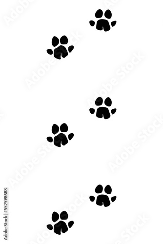 Animals feet track. Hippopotamus or hippo black paw  walking feet silhouette or footprints. Trace step imprints isolated on white. Walking tracks paws illustration