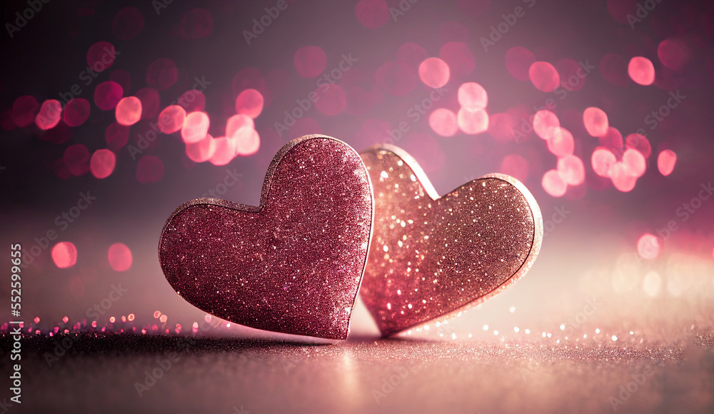 Obraz premium valentines background with hearts, generative ai