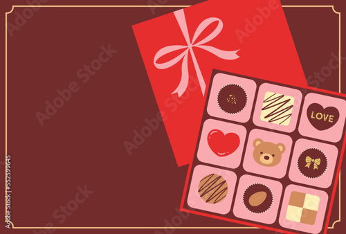 valentine’s day vector background with a set of chocolate icons for banners, cards, flyers, social media wallpapers, etc.
