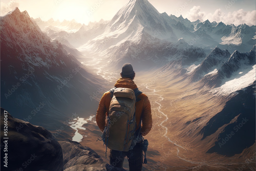 Digital illustration about climber on the mountain. Digital illustration about climber on the mountain.
