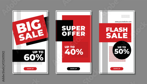 Set of Editable banner social media story template