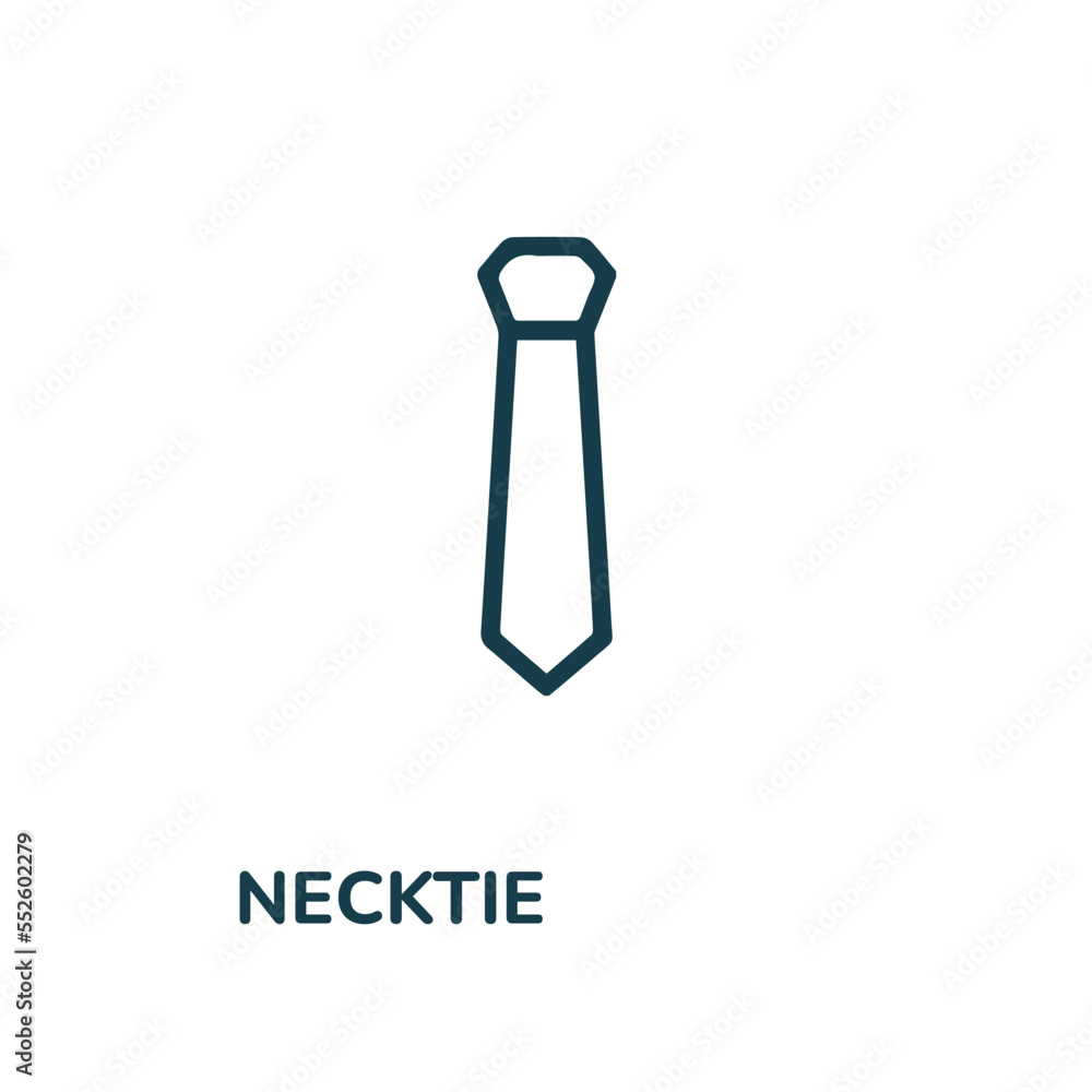 Tie icon vector symbol. Necktie line version, outline vector Tie icon vector symbol. Necktie line version, outline vector