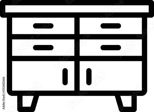 Sideboard Vector Icon Design Illustration